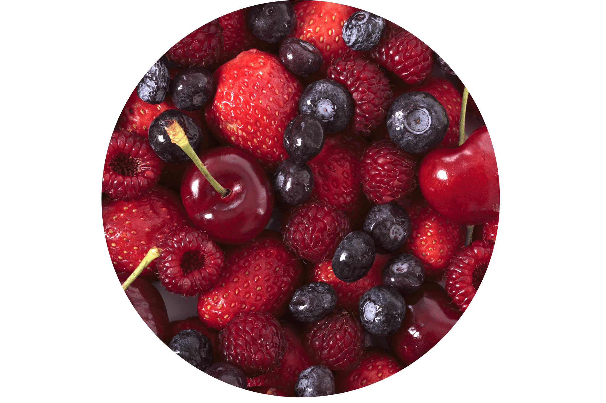 fraise, framboise, myrtille , cassis, cerise