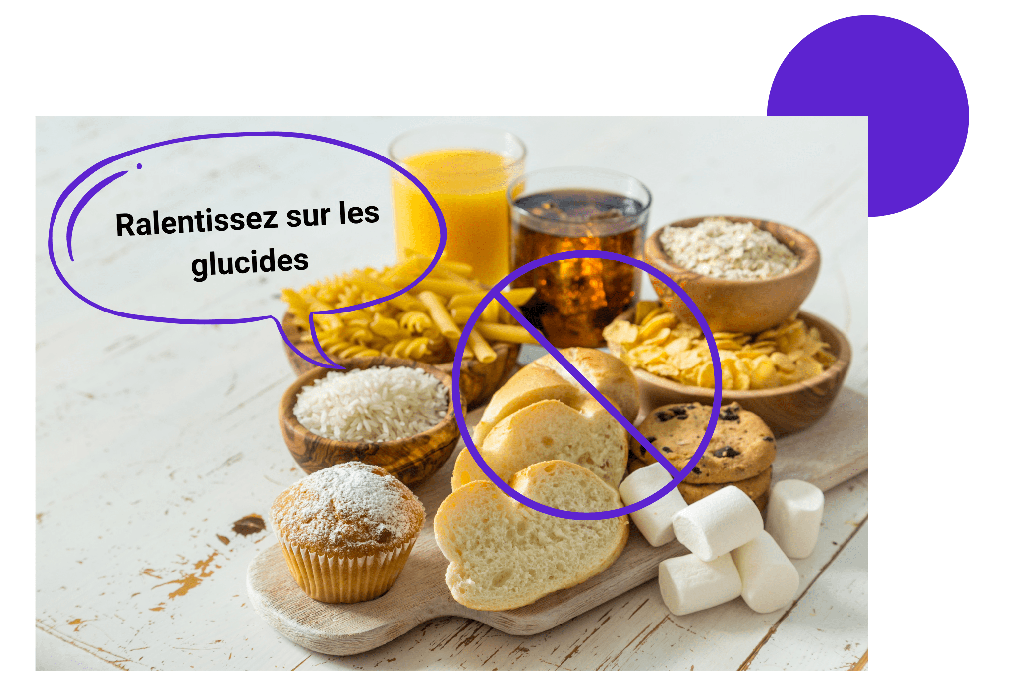 nombreux glucides comme le pain ou les pâtes