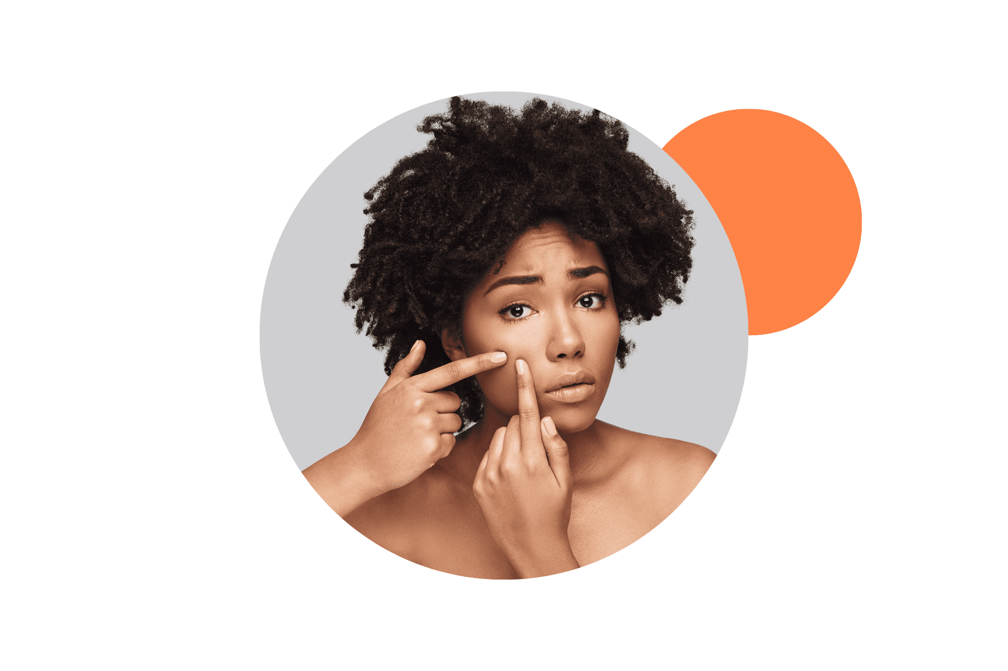 une femme noire qui a des imperfections